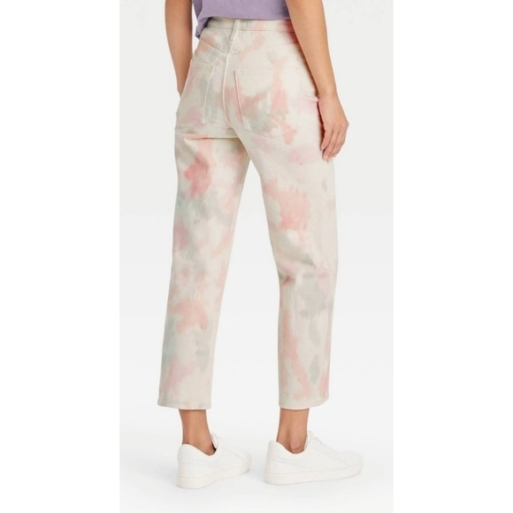 Universal Thread High Rise Vintage Straight Crop Tie Dye Jean - Picture 4 of 10